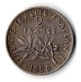 2 Francs 1898 essai tranche lisse GRAND DEUX